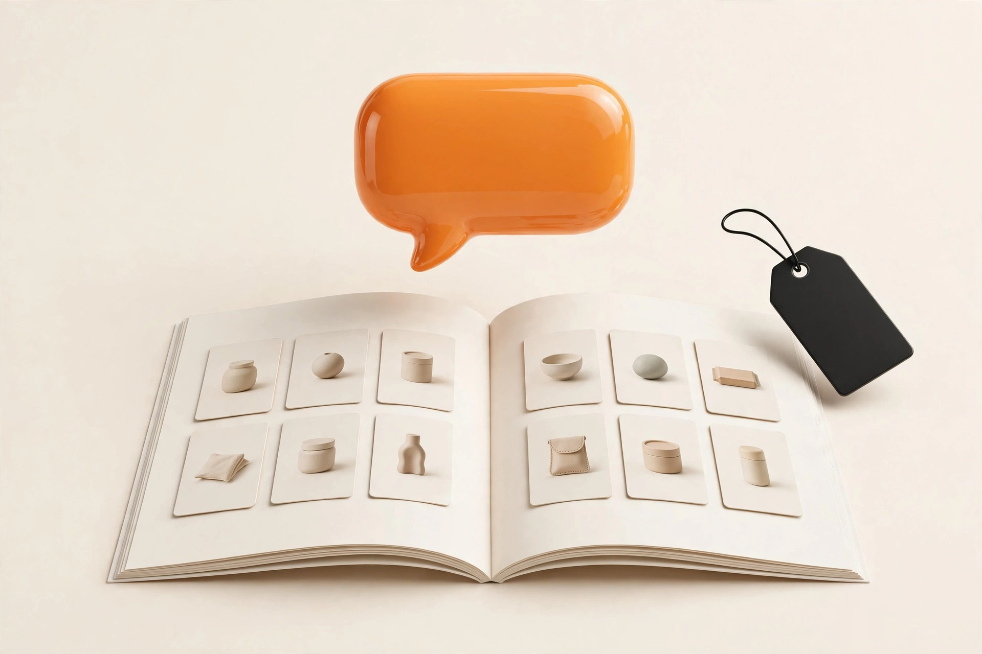 Catálogo y burbuja de chat naranja — vender por WhatsApp e Instagram